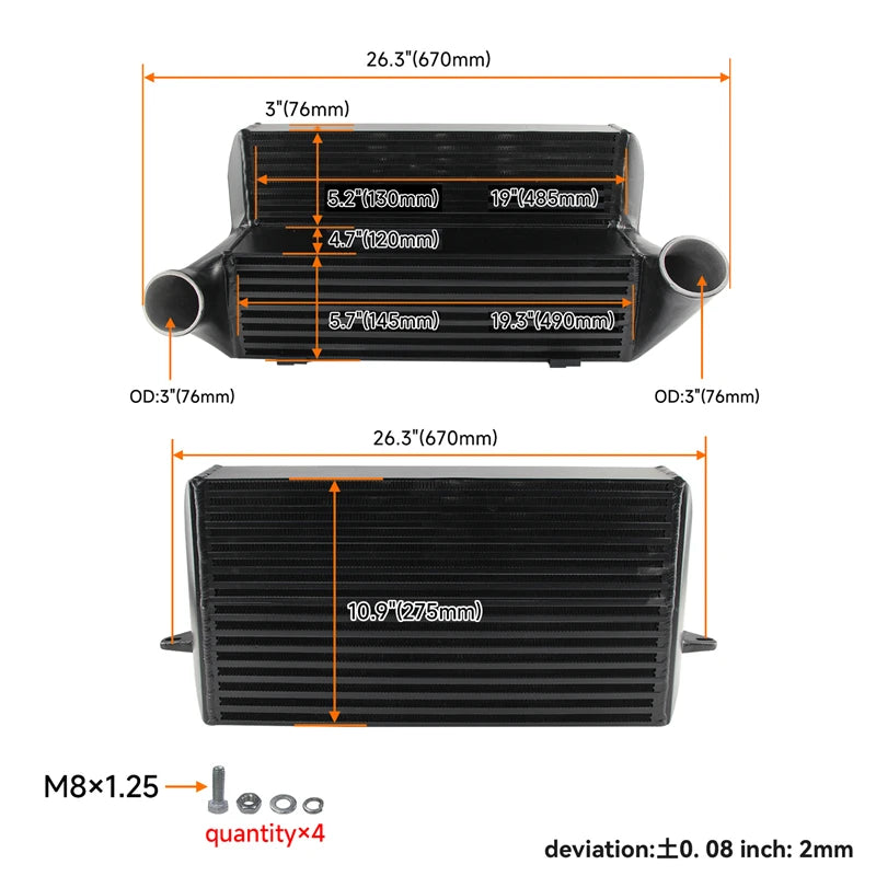 Rennvorn 7.5-inch Performance Intercooler – BMW N54/N55